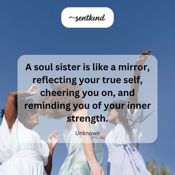 A warm portrait of two friends sharing a quiet moment of deep connection, representing soul sisters supporting each other.