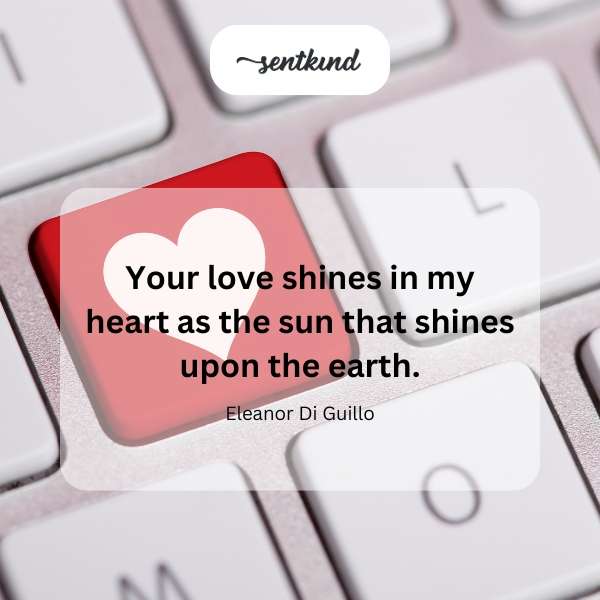 A sun shining brightly over a heart-shaped earth.