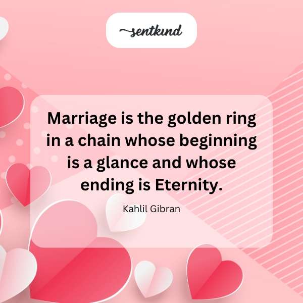 A golden ring symbolizes marriage within an infinite chain.