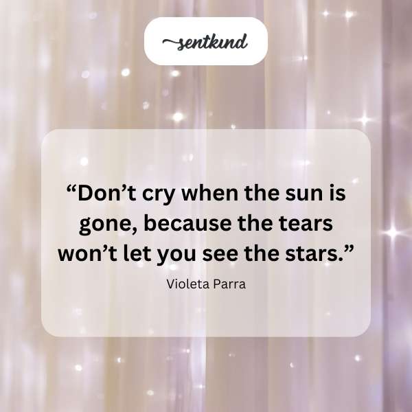 Tears obscure a starry night sky, symbolizing lost opportunities.