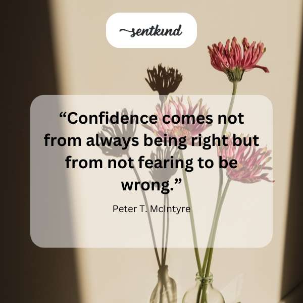Motivational quote card against a blurred background.