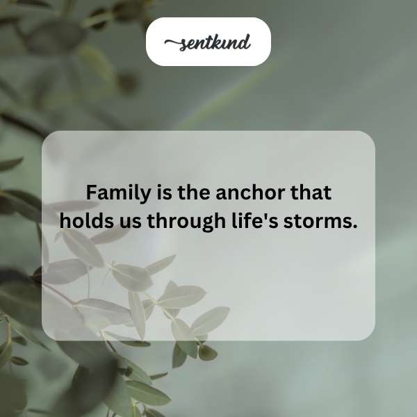A diverse family poses together, smiling and laughing in their cozy living room.