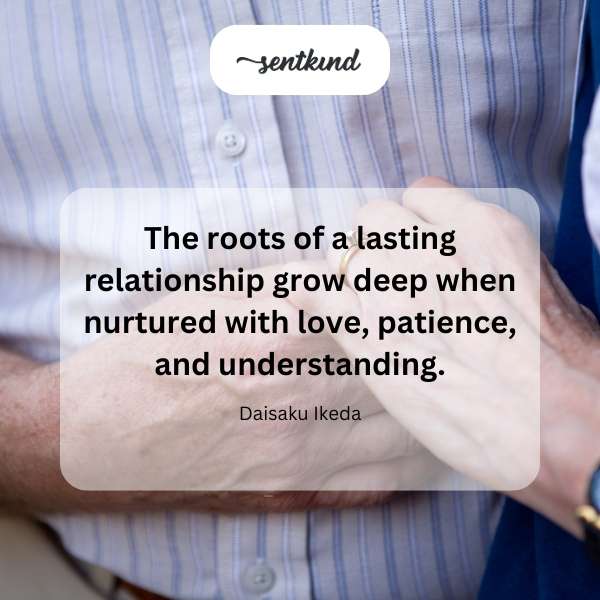 A tree with deep roots growing into fertile soil, symbolizing a strong relationship.