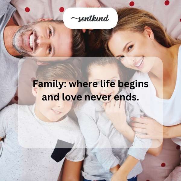 A family embracing warmly.