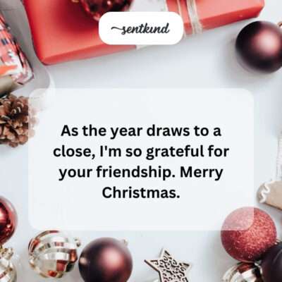 Grateful for friendship at year-end.