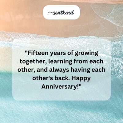 15 years, growing together.