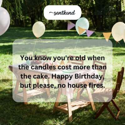 Joking about expensive birthday candles.