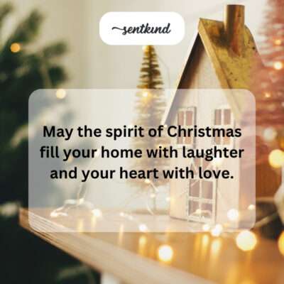 Christmas spirit fills home with laughter, heart with love.