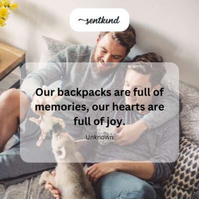 Backpacks full of memories.