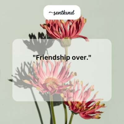Friendship ends.