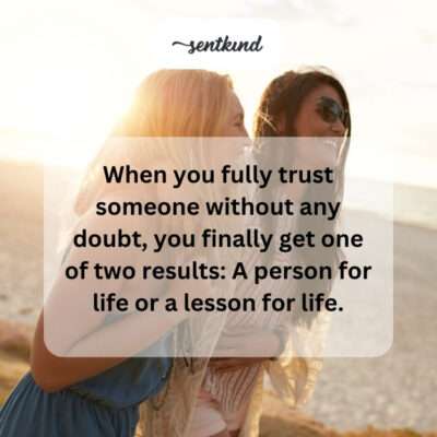 Two individuals stand back-to-back with eyes closed, symbolizing a deep sense of mutual trust and security.