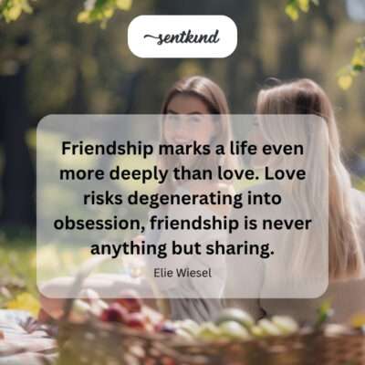 Friendship's deep, sharing impact.