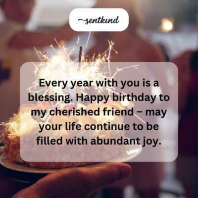 Celebrating a cherished friend and wishing joy.