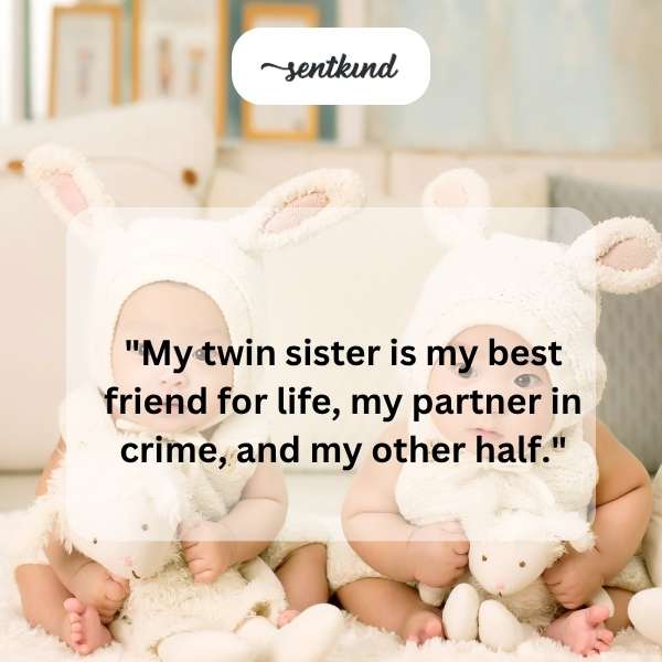 Twin sisters smiling and holding hands, representing a strong bond.