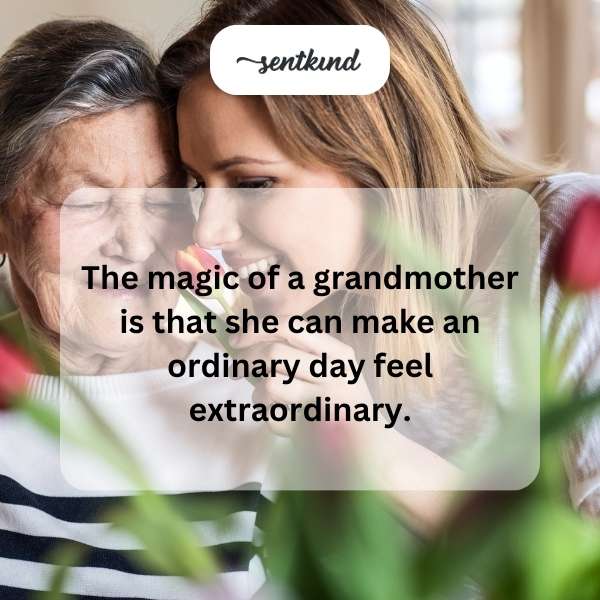 A grandmother and her grandchild share a quiet, joyful moment sitting together on a porch swing, finding extraordinary happiness in the simple act of being present.