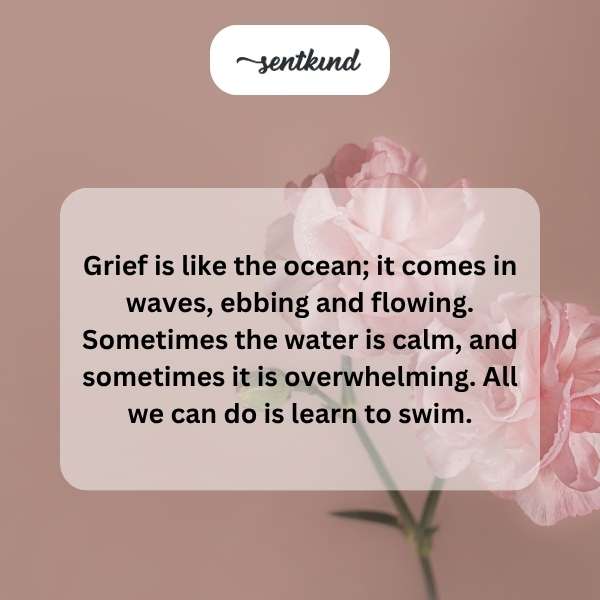 A comforting image representing the enduring presence of loved ones who have passed, symbolized by ethereal figures walking alongside a grieving person.