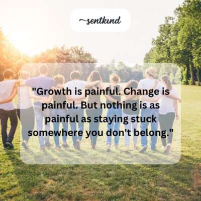 The pain of growth versus stagnation.