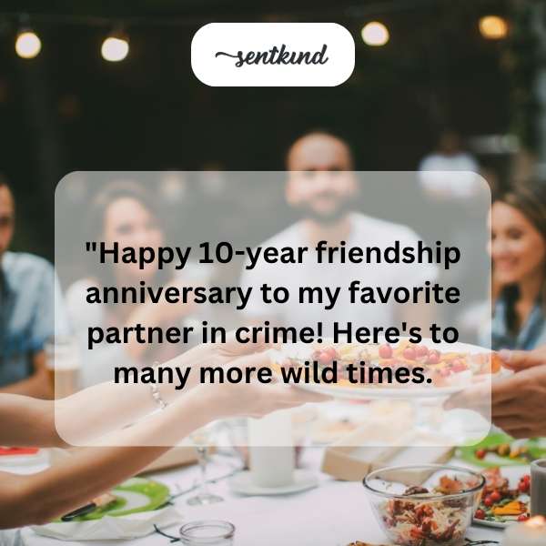 Two friends celebrating their ten-year anniversary together, symbolizing enduring companionship.