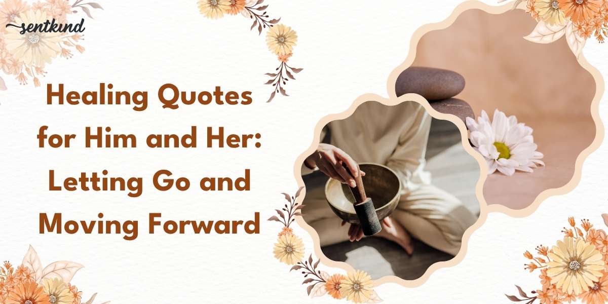 Peaceful images of a singing bowl, stacked stones, and a white flower symbolizing healing and mindfulness