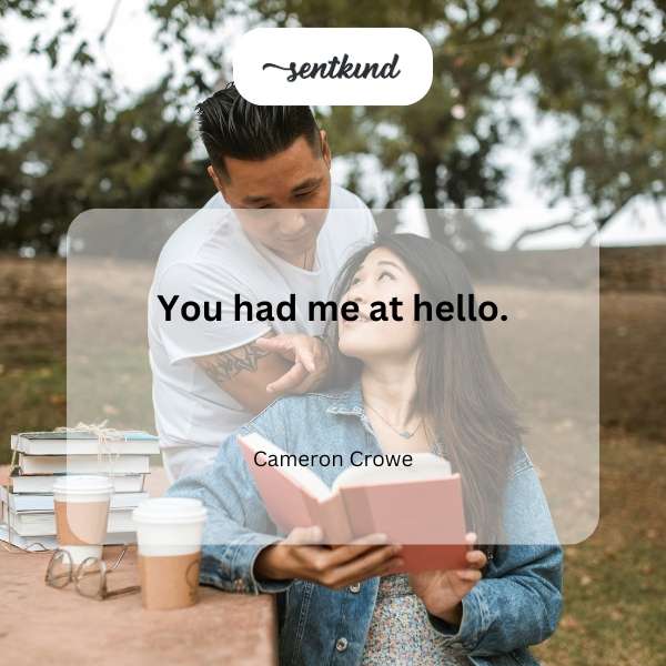 A couple shares a loving glance, hinting at instant connection.