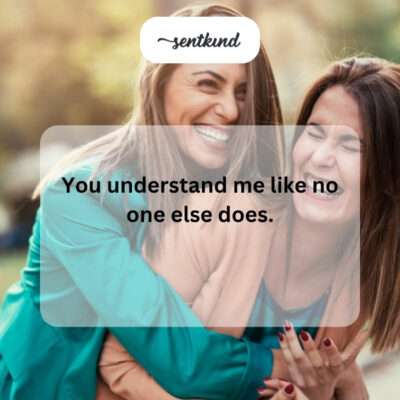 Unique understanding with friend.