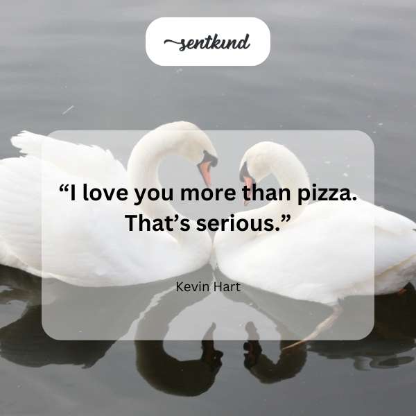 A person emphatically declares their love, surpassing even their affection for pizza.