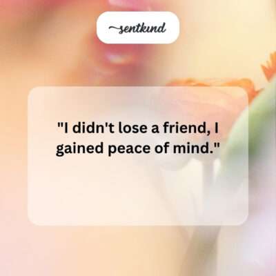 Gained peace.