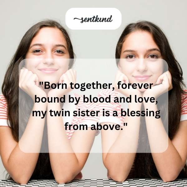 Two identical twin sisters are embracing each other, symbolizing their close bond.