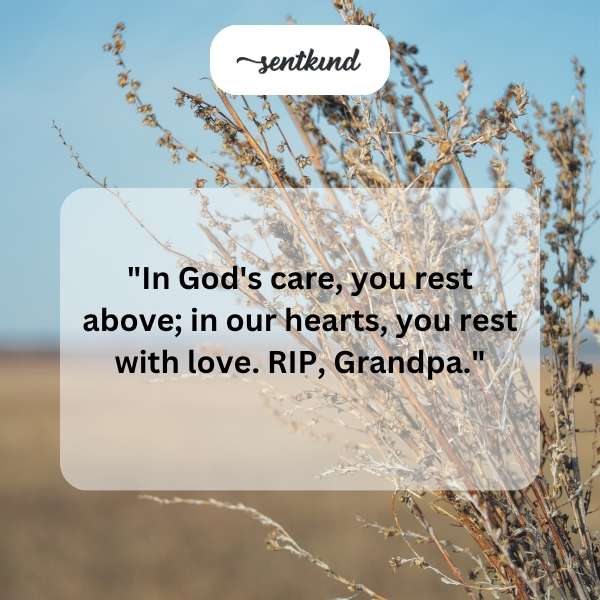 A loving tribute to a grandfather with a serene portrait.