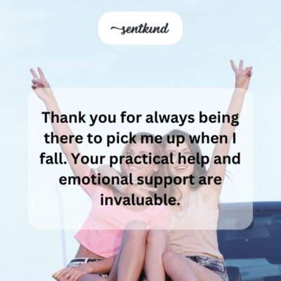 Thanking for practical and emotional support.