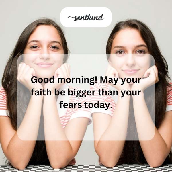 Sunrise over a calm lake with inspirational text overlay.