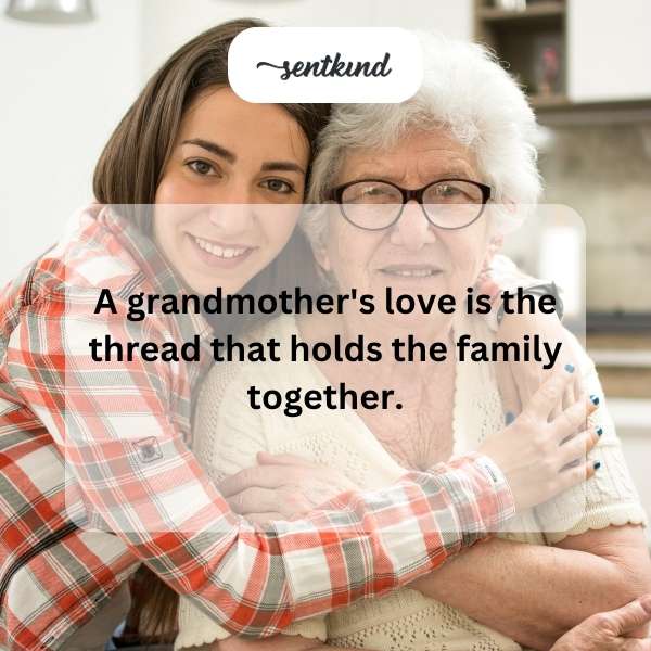 A loving grandmother is embraced by her multi-generational family, symbolizing unity and connection.