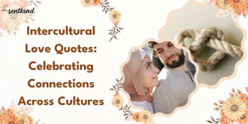 Intercultural couple smiling with knotted rope heart symbolizing strong love across cultural backgrounds.