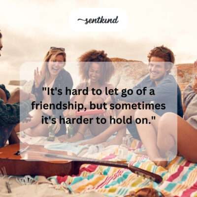 Decision between letting go or holding on to a friendship.
