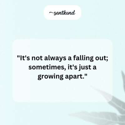 Growing apart.
