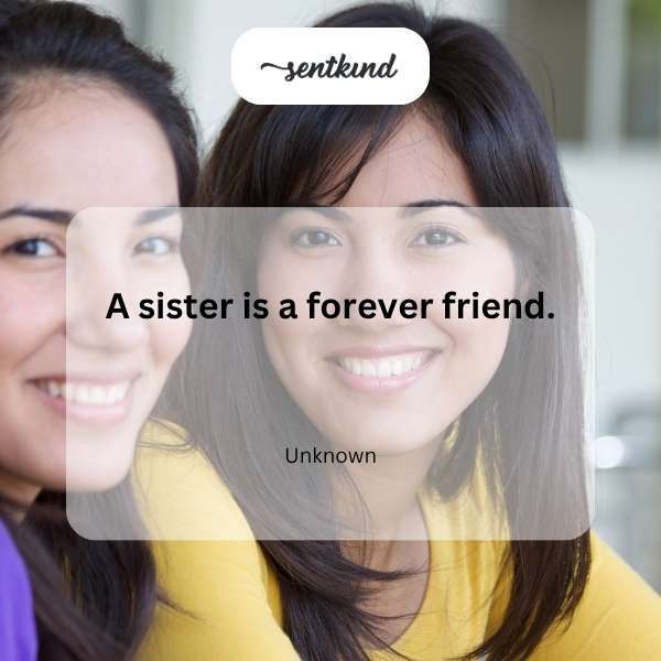 Two sisters are sharing a warm embrace and smiling at each other, reflecting their close relationship.
