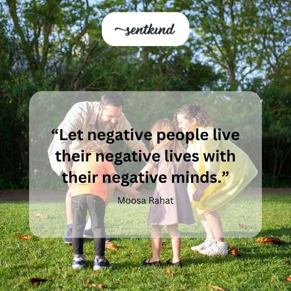 An illustration depicts an individual leaving a stormy, dark crowd to join a bright, supportive group.