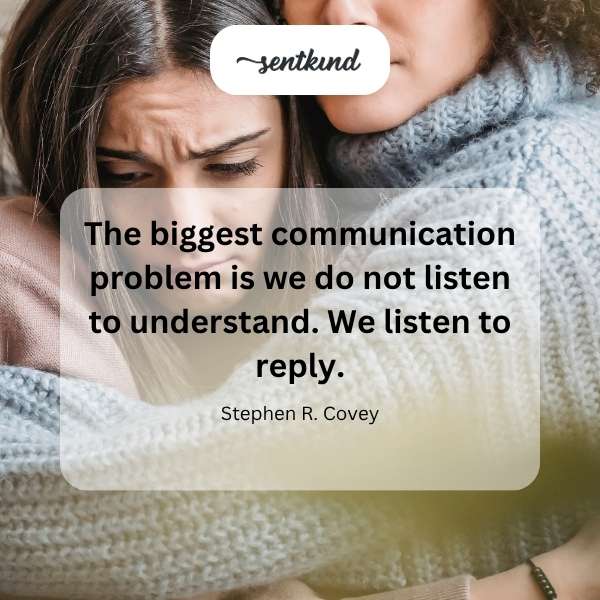 Two people facing each other, one with an open ear and the other with an open mouth.