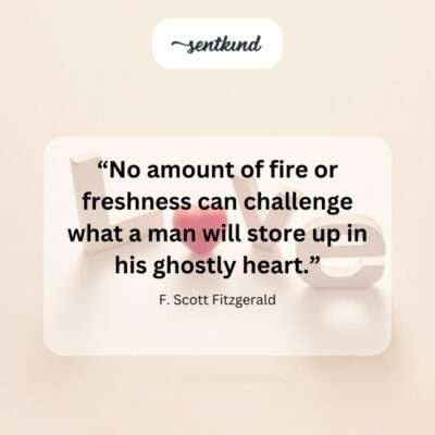 An ethereal figure with a faint, glowing heart stands resiliently against swirling flames and vibrant green foliage, symbolizing inner menyimpan despite external forces.