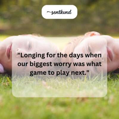 Two smiling children playing simple games outdoors on a sunny day, evoking nostalgia.