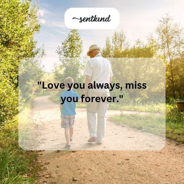 A grandchild hugs their smiling grandfather tightly.