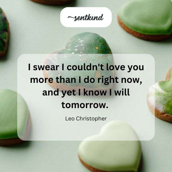 Heart-shaped bokeh lights glow softly in the background, symbolizing deepening love.