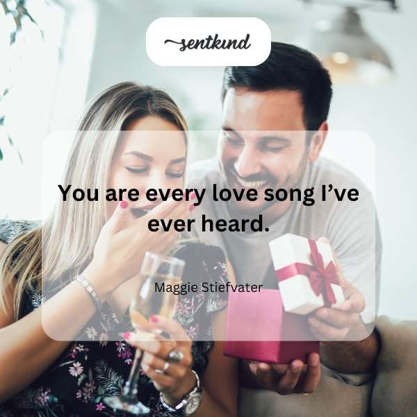 Sheet music with handwritten love song lyrics.