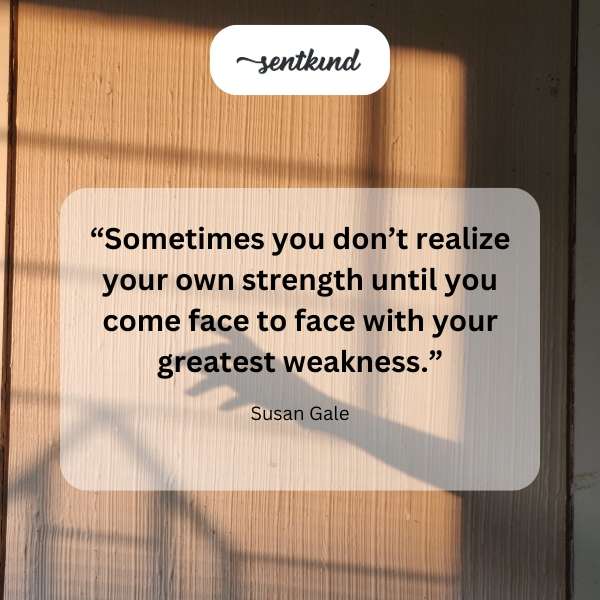 A person stands resiliently despite facing a shadowy figure representing weakness.