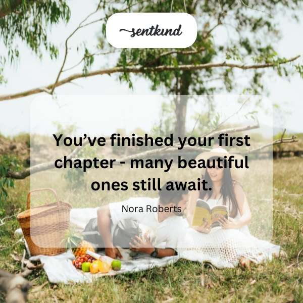Open book with text about starting a new chapter.