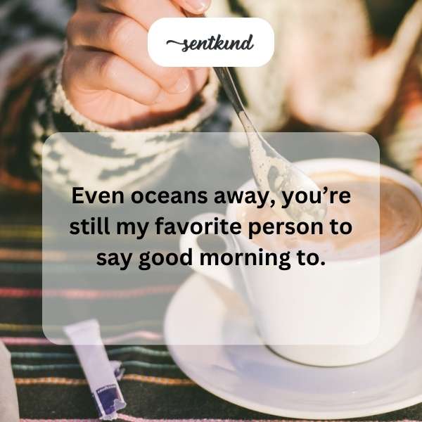 A sunrise over a calm ocean horizon, symbolizing distance and connection.