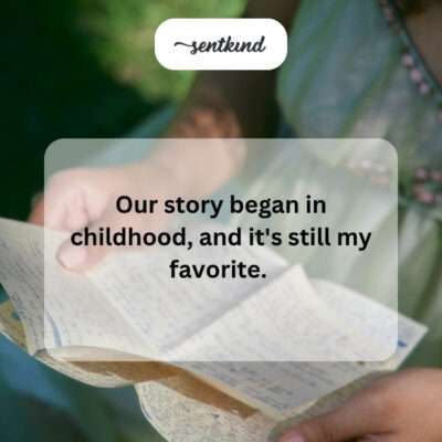 A chronological series of photos shows a person growing from a baby to a young adult alongside loved ones, symbolizing a shared journey.