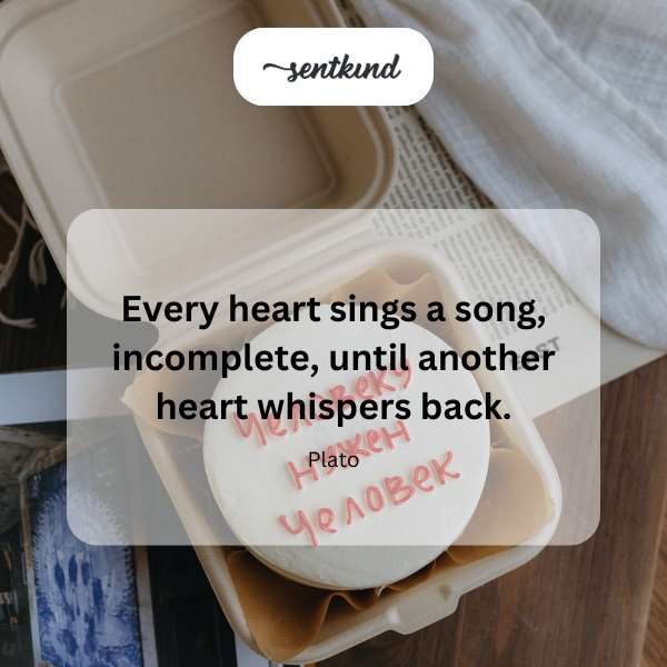 Two hearts intertwined, one emitting sound waves towards the other.
