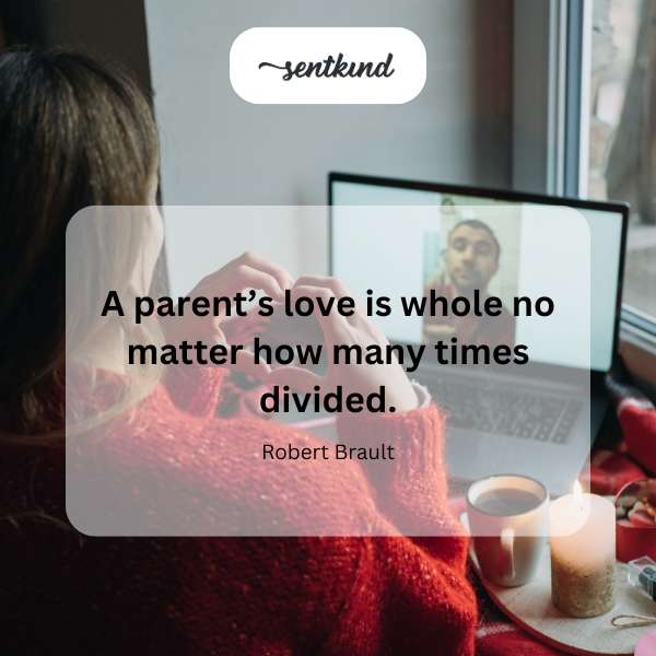 A heart equally divided into multiple smaller hearts, symbolizing parental love.