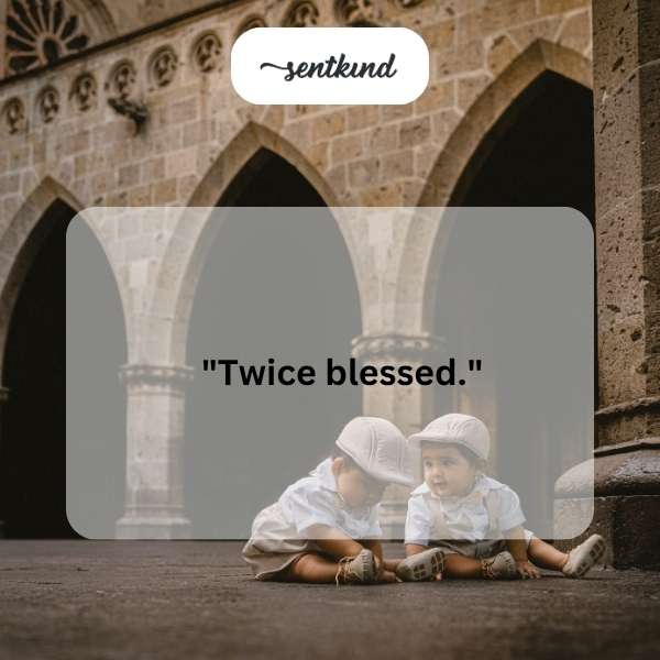 A person receiving a blessing from another person, symbolizing a double blessing.